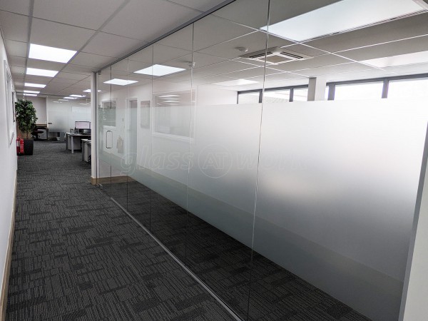 Roundel Kitchens (Washington, Tyne and Wear): Toughened Glass Office Wall With Frameless Door