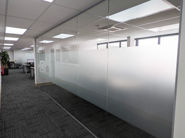 Roundel Kitchens (Washington, Tyne and Wear): Toughened Glass Office Wall With Frameless Door