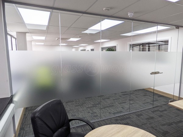 Roundel Kitchens (Washington, Tyne and Wear): Toughened Glass Office Wall With Frameless Door