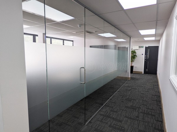 Roundel Kitchens (Washington, Tyne and Wear): Toughened Glass Office Wall With Frameless Door