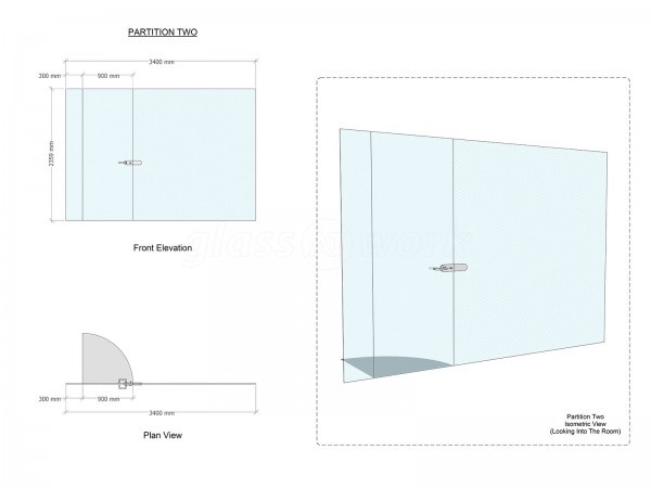 Roundel Kitchens (Washington, Tyne and Wear): Toughened Glass Office Wall With Frameless Door