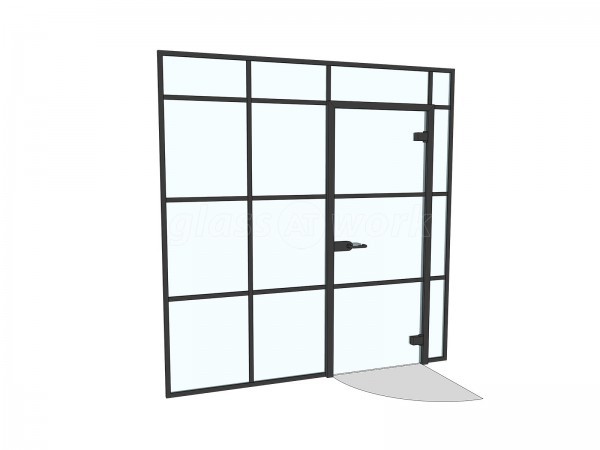 Rowland Remedial (Littleborough, Greater Manchester): T-Bar Aluminium Banded Glass Partition