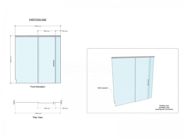 Reservoir / Reverb Music Ltd (Chiswick, London): Small Sliding Glass Door Partition