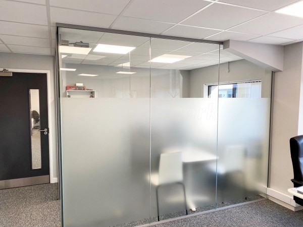 SAS Wireless (Aylesbury, Buckinghamshire): Glass Corner Office Pod With Window Film Frosting