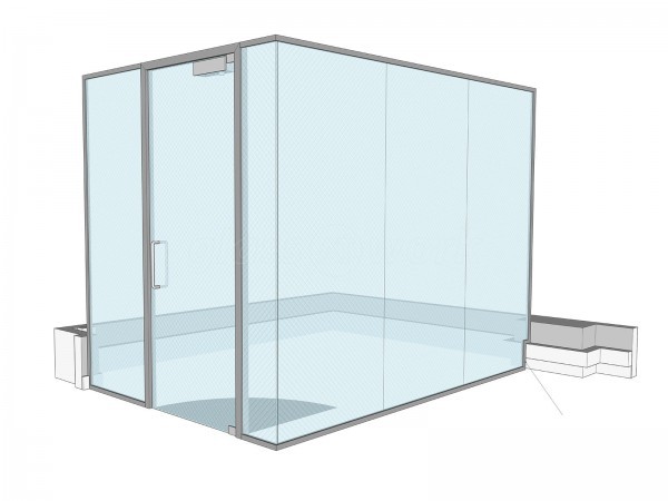 SAS Wireless (Aylesbury, Buckinghamshire): Glass Corner Office Pod With Window Film Frosting