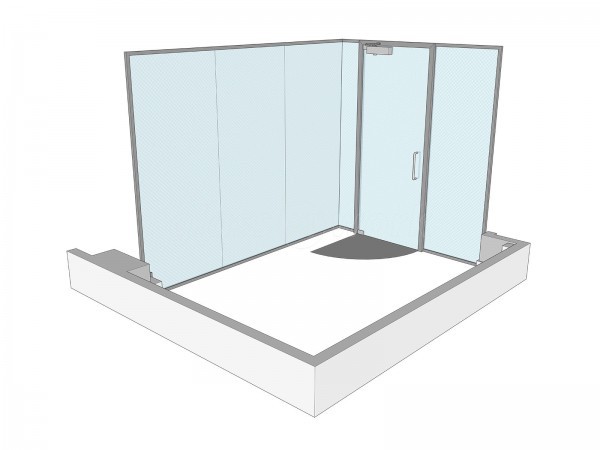 SAS Wireless (Aylesbury, Buckinghamshire): Glass Corner Office Pod With Window Film Frosting