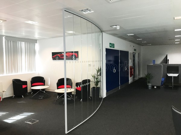 Single Glazed Frameless Glass Office Partitioning