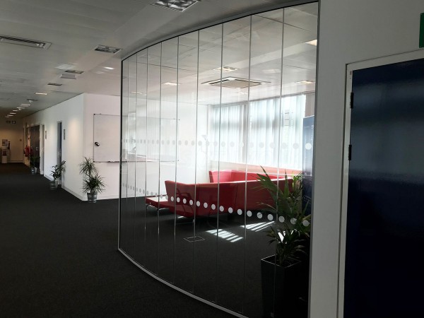 Faceted Glass Office Partitioning