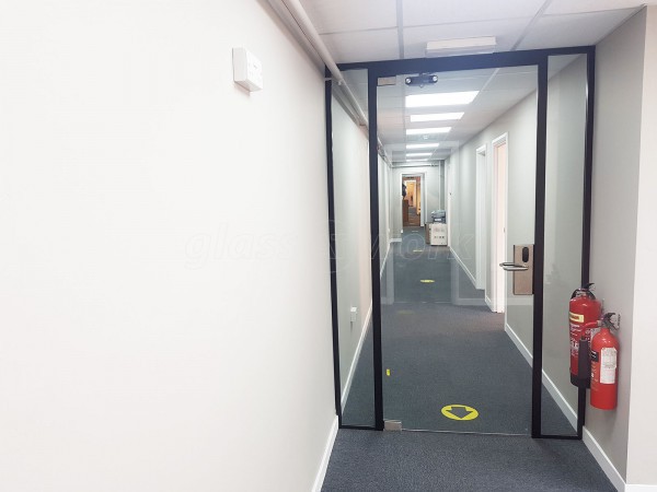 Siderise Insulation Limited (Maesteg, Bridgend): Glazed Office Door With Black Frame