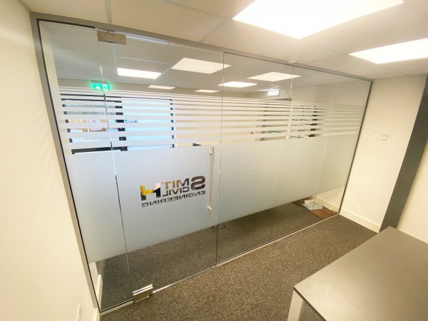 Smith Civil Engineering (Norwich, Norfolk): Toughened Glass Office Wall With Frameless Door