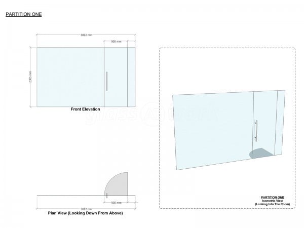 Smith Civil Engineering (Norwich, Norfolk): Toughened Glass Office Wall With Frameless Door