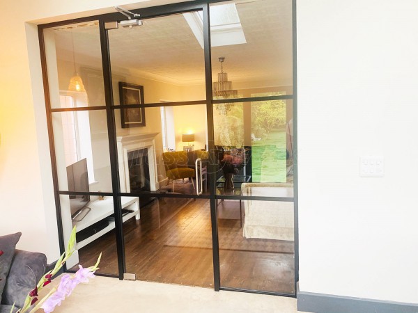 Domestic Project (Solihull, West Midlands): Industrial-Style Toughened Glass Room Divider