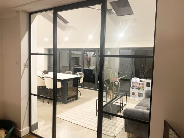 Domestic Project (Solihull, West Midlands): Industrial-Style Toughened Glass Room Divider