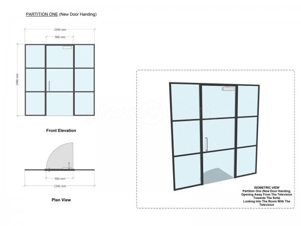 Domestic Project (Solihull, West Midlands): Industrial-Style Toughened Glass Room Divider