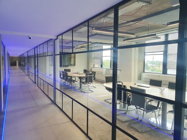 T-Bar Slimline Single Glazed Industrial Style Glass Wall