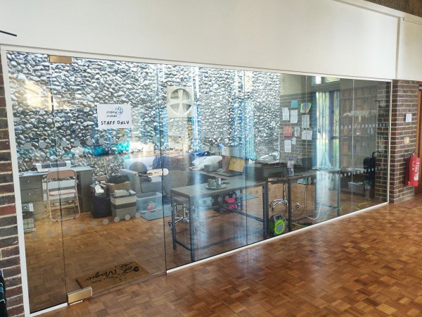 Steppin UP Dance (Fareham, Hampshire): Toughened Glass Partition and Door