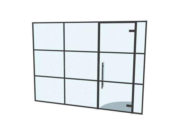 Structural Design Studio (Wandsworth, London): T-Bar Glass Partition Using Acoustic Glazing