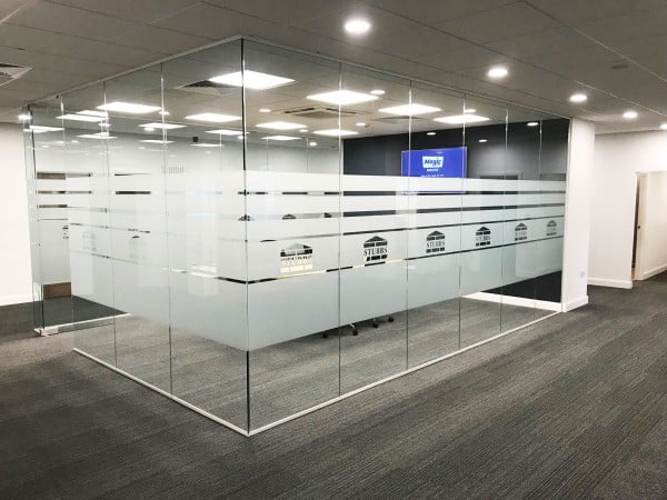 Single Glazed Frameless Glass Office Partitioning