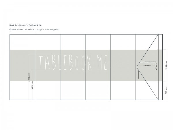 Tablebook Me Ltd (Hertford, Hertfordshire): Frameless Glass Office Screen With Bespoke Graphics