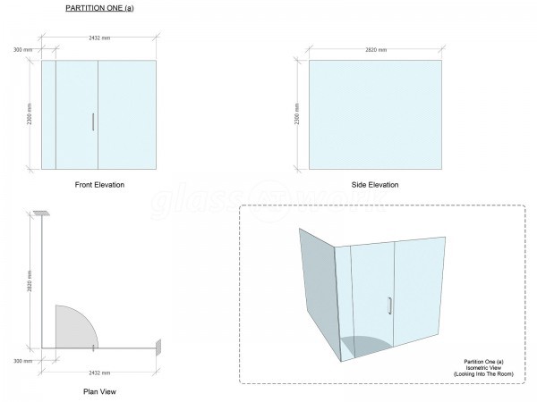 Tamar Towing & Caravans Ltd (Plymouth, Devon): Glass Office Installation Including Corner Rooms and Inline Partition