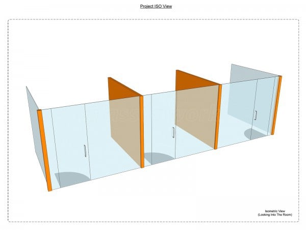 Tamar Towing & Caravans Ltd (Plymouth, Devon): Glass Office Installation Including Corner Rooms and Inline Partition