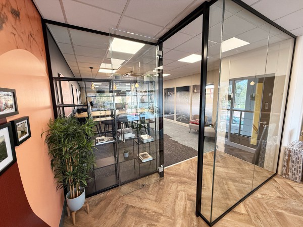 Teemo Designs (Peterborough, Cambridgeshire): Stepped Glass Partition Wall Using Acoustic Glazing