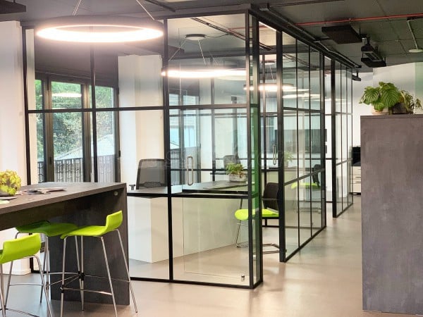 The Finance Hub (Tunbridge Wells, Kent): T-Bar Black Framed Glass Office Pods