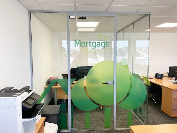 The Mortgage Branch (Cheltenham, Gloucestershire): Glass Corner Office Pod With Soundproofed Laminated Glazing