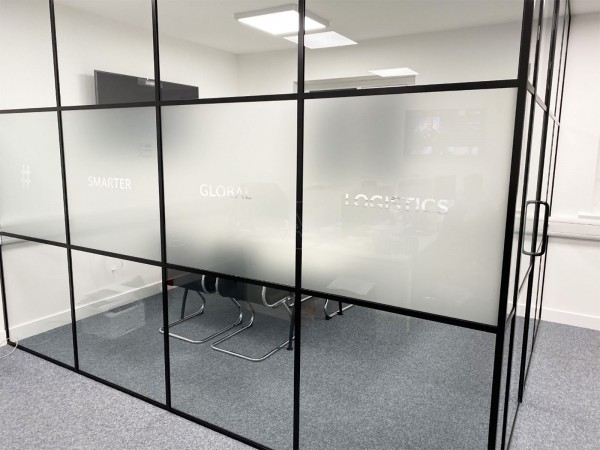 ThinkPrime (Cramlington, Northumberland): T-Bar Industrial-Style Acoustic Corner Office With Black Framing