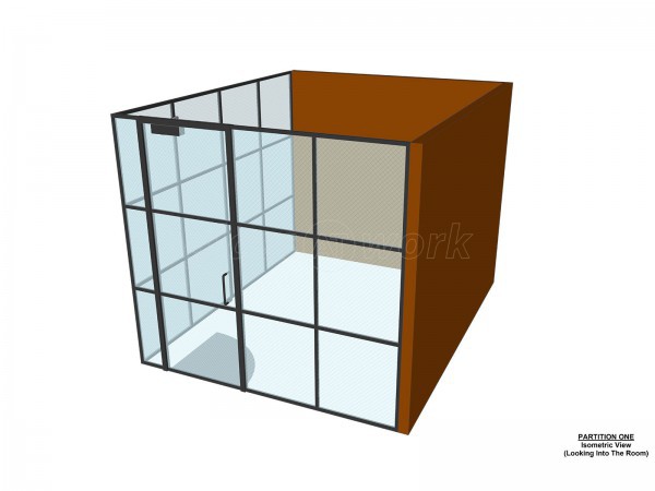 ThinkPrime (Cramlington, Northumberland): T-Bar Industrial-Style Acoustic Corner Office With Black Framing