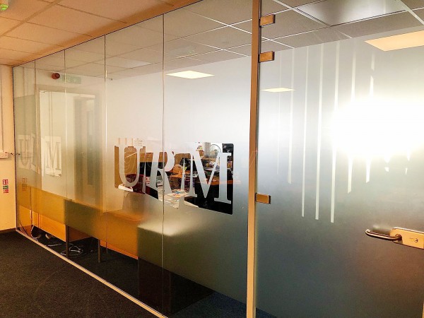 Urm Group (Knottingley, West Yorkshire): Glass Office Partitions With Logo Window Film