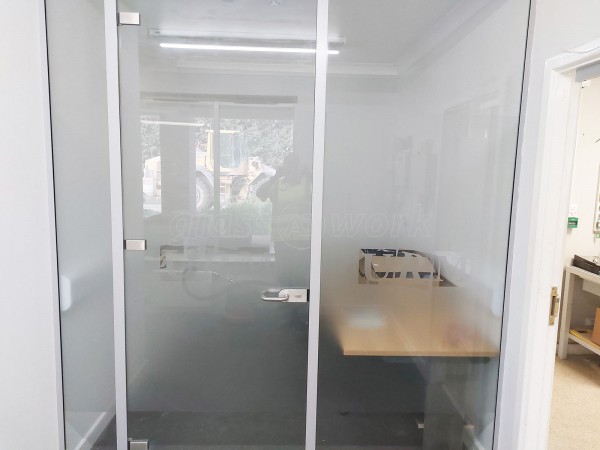 Urm Group (Knottingley, West Yorkshire): Glass Office Partitions With Logo Window Film