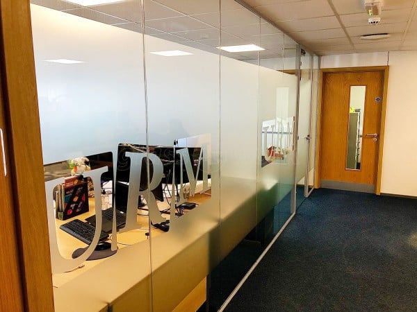 Urm Group (Knottingley, West Yorkshire): Glass Office Partitions With Logo Window Film