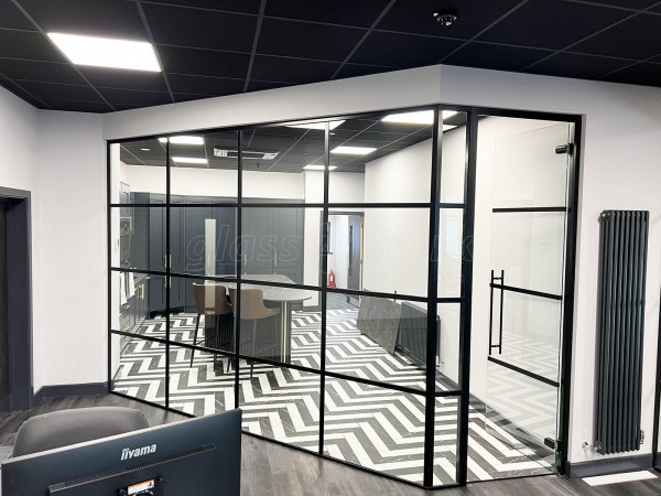 Ultima Furniture  (Featherstone, West Yorkshire): T-Bar Black Framed Industrial-Style Glass Office Commercial Fitout