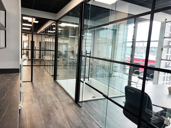 Ultima Furniture  (Featherstone, West Yorkshire): T-Bar Black Framed Industrial-Style Glass Office Commercial Fitout