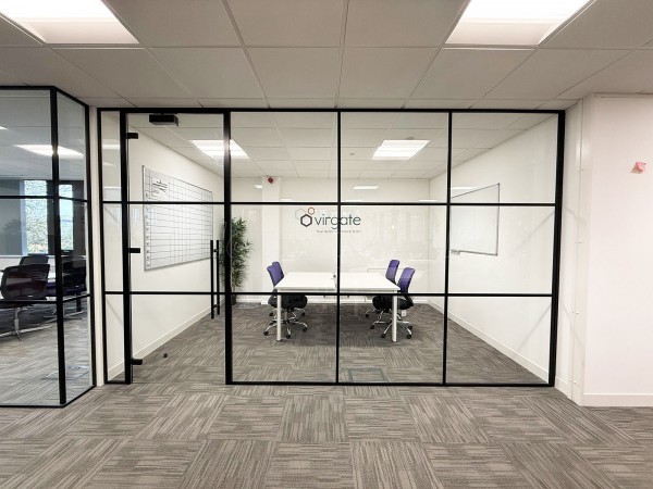 Virgate (Gloucester, Gloucestershire): T-Bar Aluminium Black Framed Glass Wall and Door