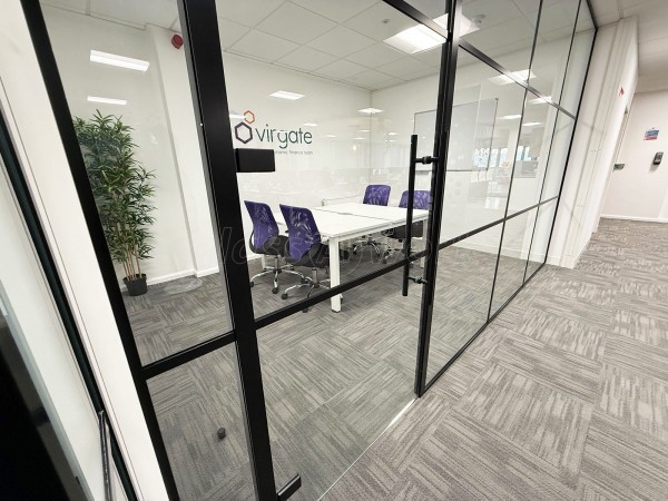 Virgate (Gloucester, Gloucestershire): T-Bar Aluminium Black Framed Glass Wall and Door