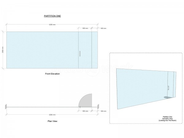 Vizulate Digital  (Elland, West Yorkshire): Toughened Glazed Office Partition With Frameless Glass Door