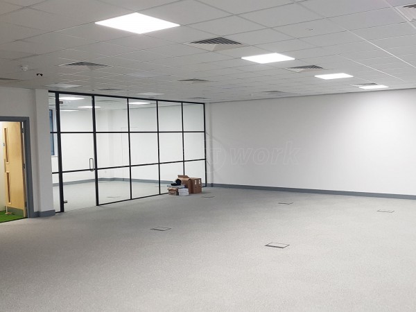 Westfield Properties  (Lymington, Hampshire): T-Bar Black Banded Glazed Partitioning