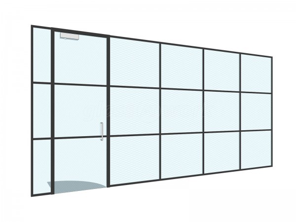 Westfield Properties  (Lymington, Hampshire): T-Bar Black Banded Glazed Partitioning