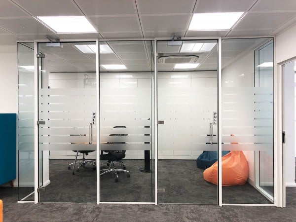 Single Glazed Frameless Glass Office Partitioning