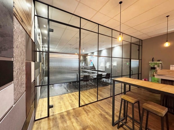 William Smith Group 1832 (Barnard Castle, County Durham): T-Bar Black Metal Framed Glass Wall and Door
