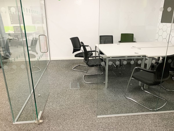 Wizu Workspace (Glasgow, Lanarkshire): Glass Corner Office With Frameless Glass Door