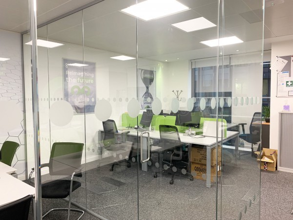 Wizu Workspace (Glasgow, Lanarkshire): Glass Corner Office With Frameless Glass Door