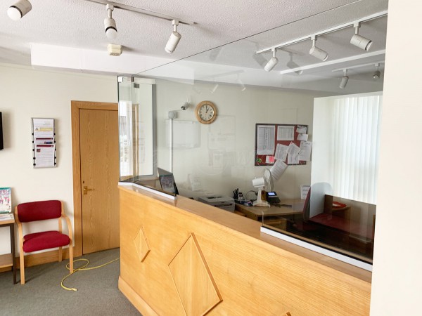 Wyedean Housing Association (Coleford, Gloucestershire): Desk Top Glazed Screen For Reception Counter For COVID Social Distancing