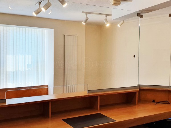 Wyedean Housing Association (Coleford, Gloucestershire): Desk Top Glazed Screen For Reception Counter For COVID Social Distancing