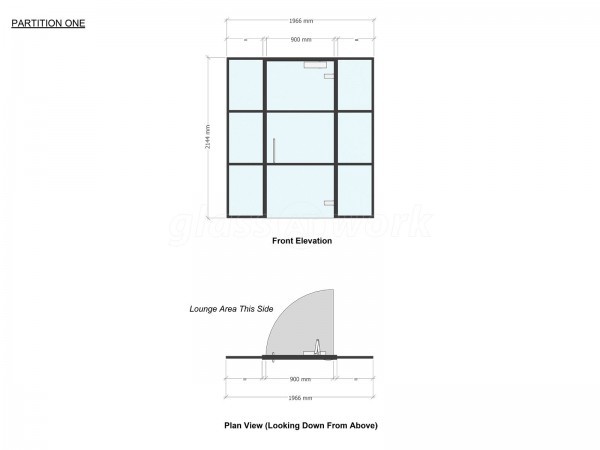 Domestic Project (Crowborough, East Sussex): Glass Wall Room Divider Using Our Metal and Glass T-Bar System