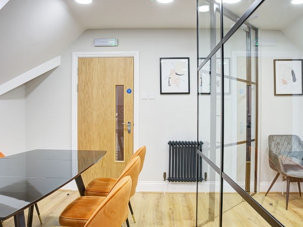 Aben Living (Derby, Derbyshire): Steel Framed Style Stepped Glass Wall Using Black Aluminium