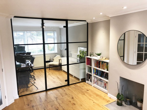 Residential Project (Tunbridge Wells, Kent): T-bar Heritage Style Metal and Glass Wall For A Home Office