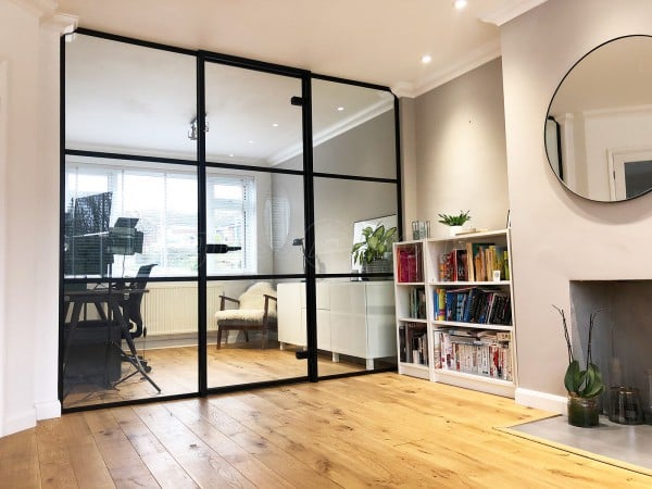 Residential Project (Tunbridge Wells, Kent): T-bar Heritage Style Metal and Glass Wall For A Home Office